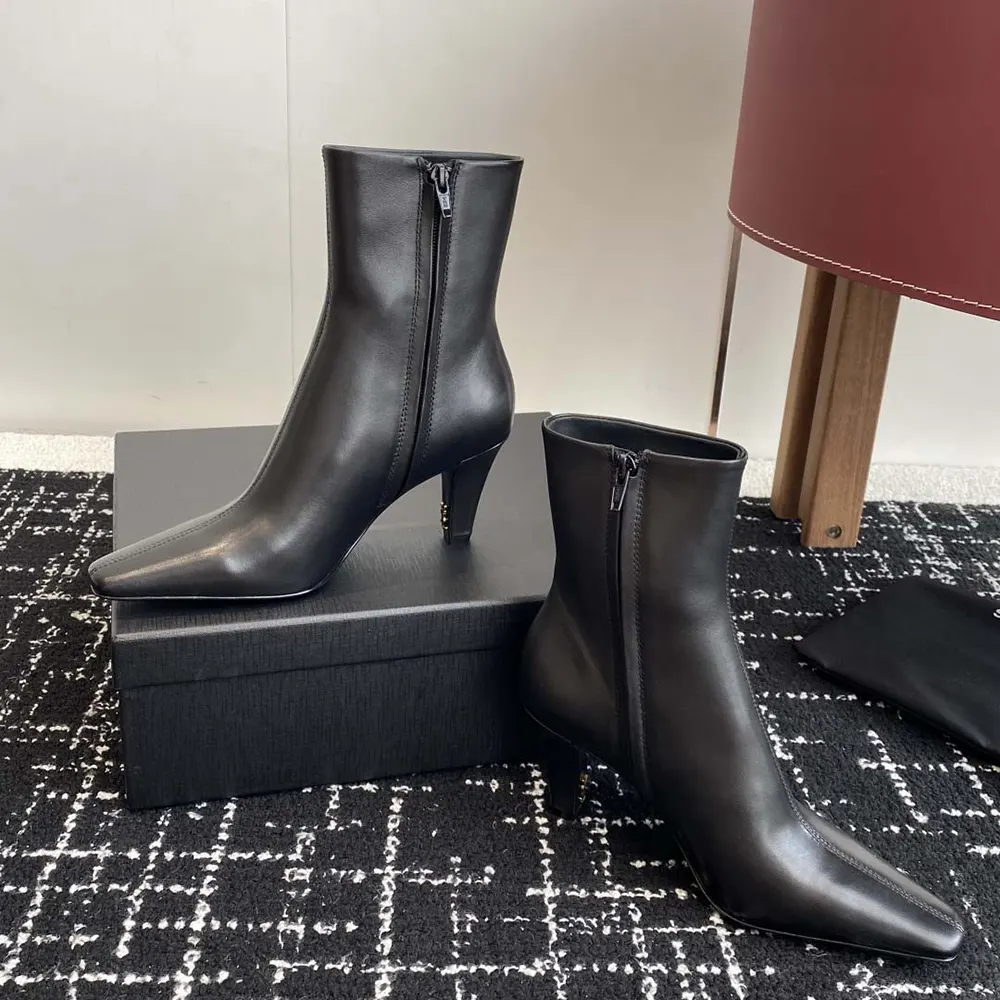 Saint Laurent YSL Women Jill Booties In Smooth Leather-Black - image 5
