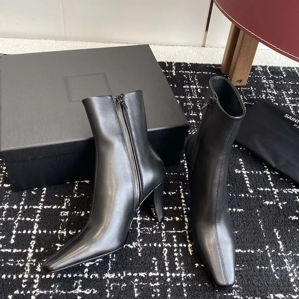 Saint Laurent YSL Women Jill Booties In Smooth Leather-Black - image 6