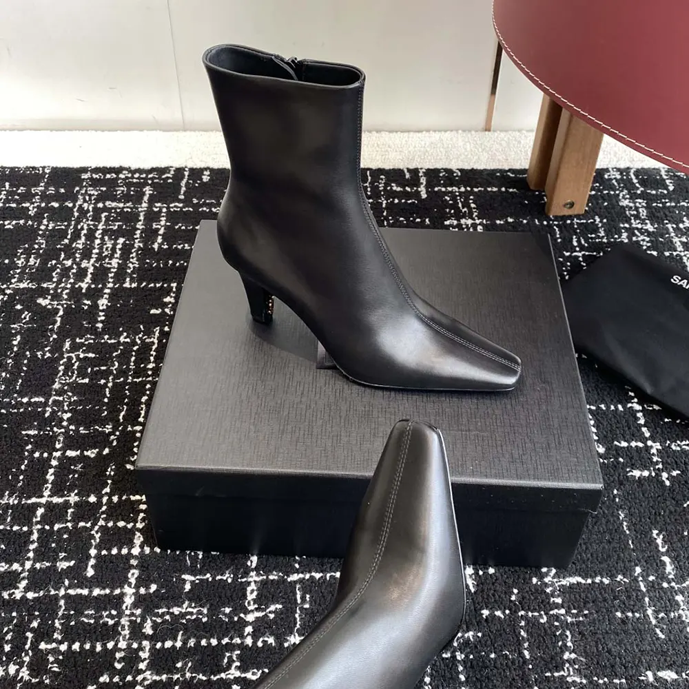 Saint Laurent YSL Women Jill Booties In Smooth Leather-Black - image 7