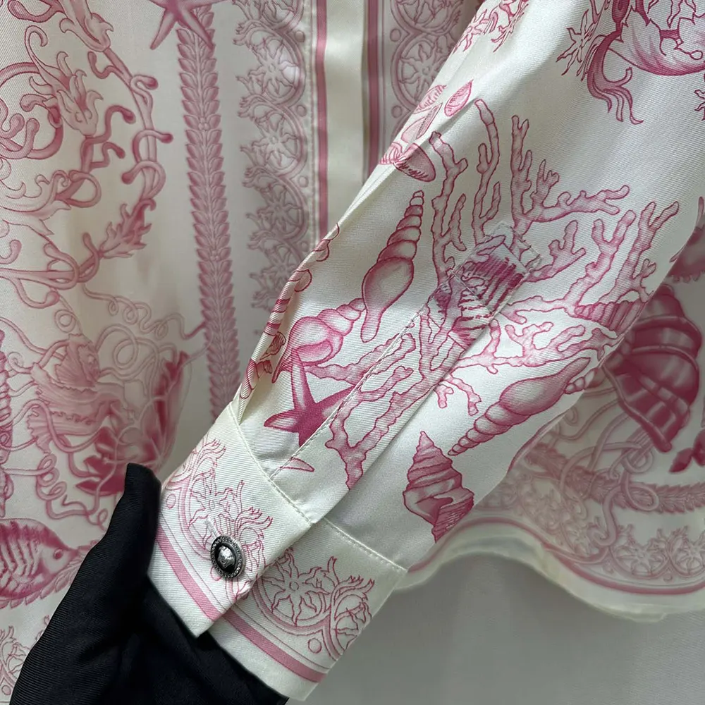 Versace Women Underwater Barocco Fitted Shirt - image 8