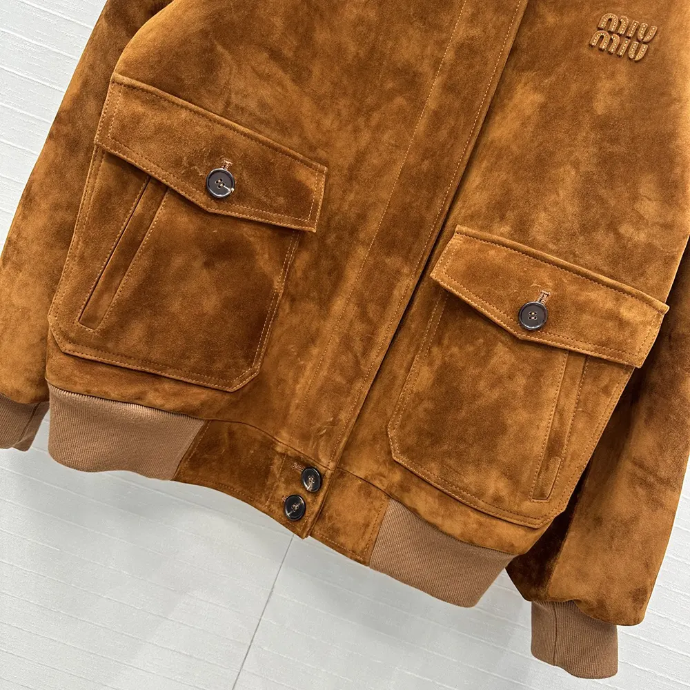 Miu Miu Women Suede Blouson Jacket - image 7