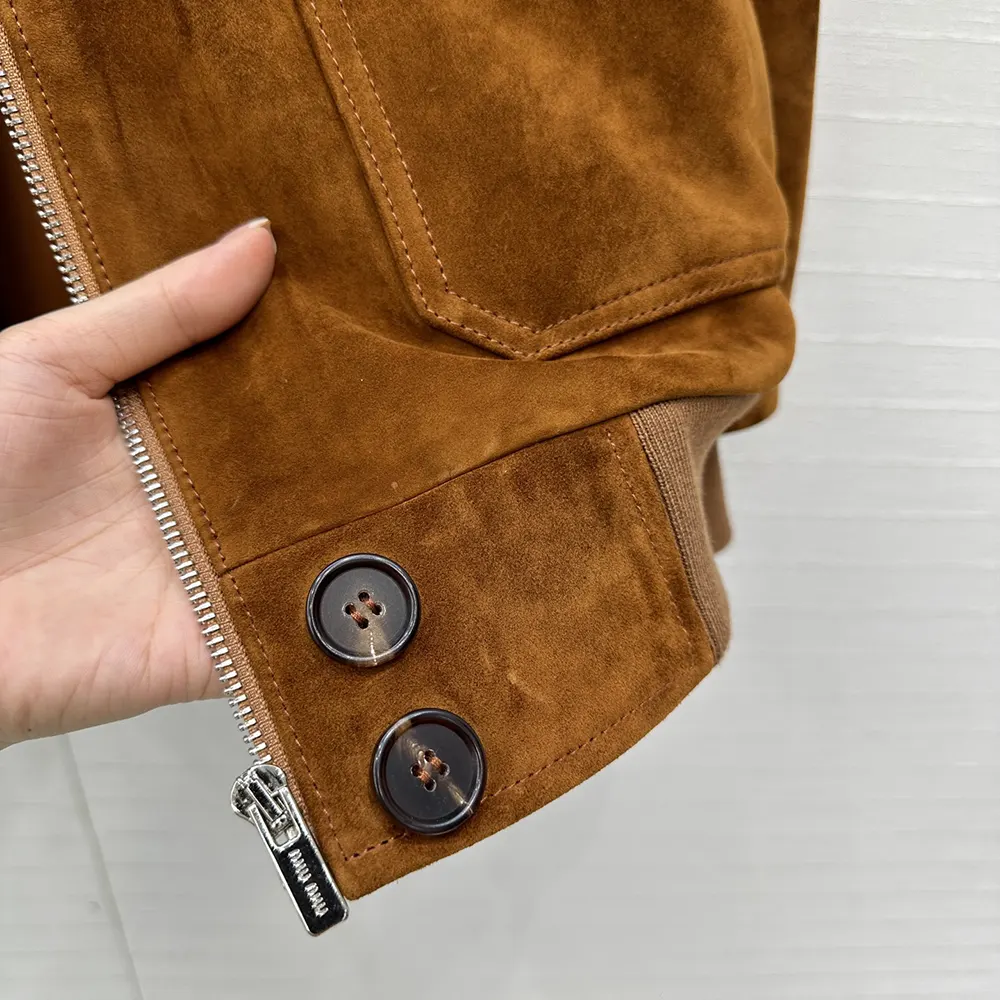 Miu Miu Women Suede Blouson Jacket - image 8