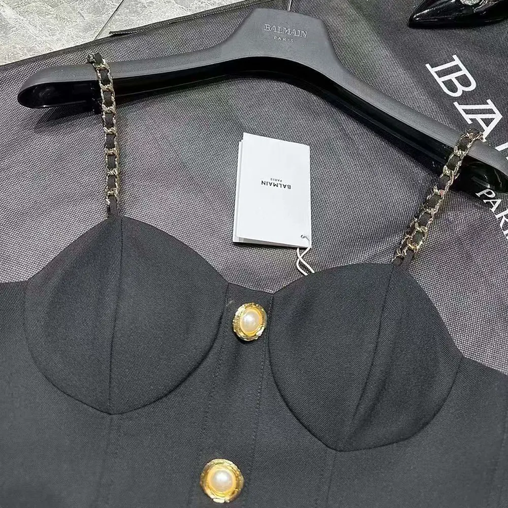 Balmain Women Top Mit Kettenriemen-Black - image 5