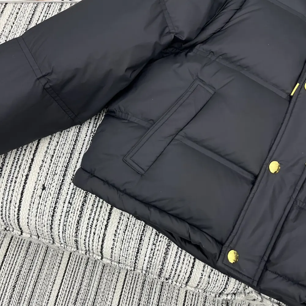 Celine Women Triomphe Cropped Down Jacket in Lightweight Nylon-Black - image 8