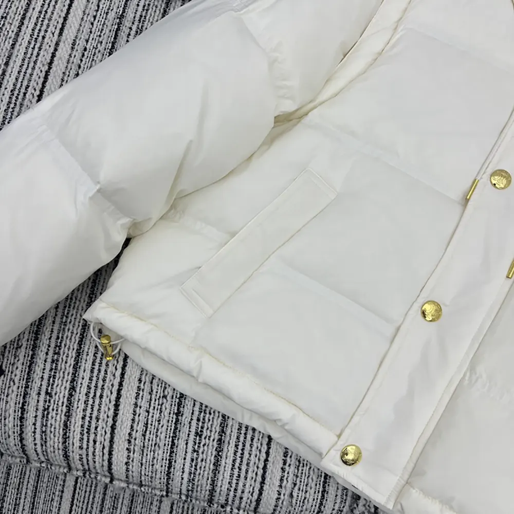 Celine Women Triomphe Cropped Down Jacket in Lightweight Nylon-White - image 9