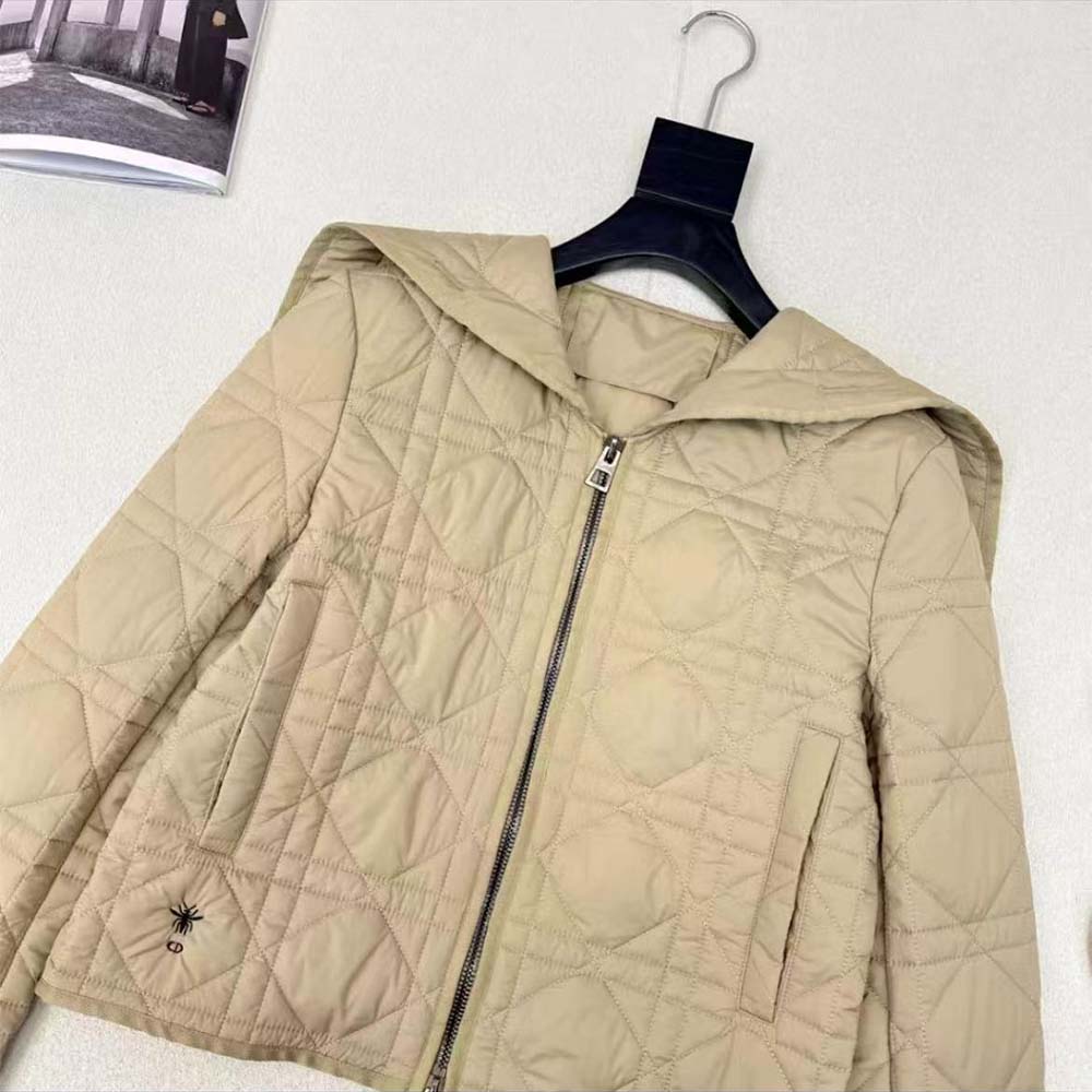 Dior Women Macrocannage Bomber Jacket Beige Quilted Technical Taffeta - image 4