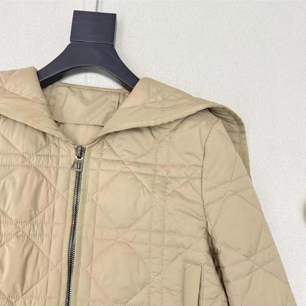 Dior Women Macrocannage Bomber Jacket Beige Quilted Technical Taffeta - image 5