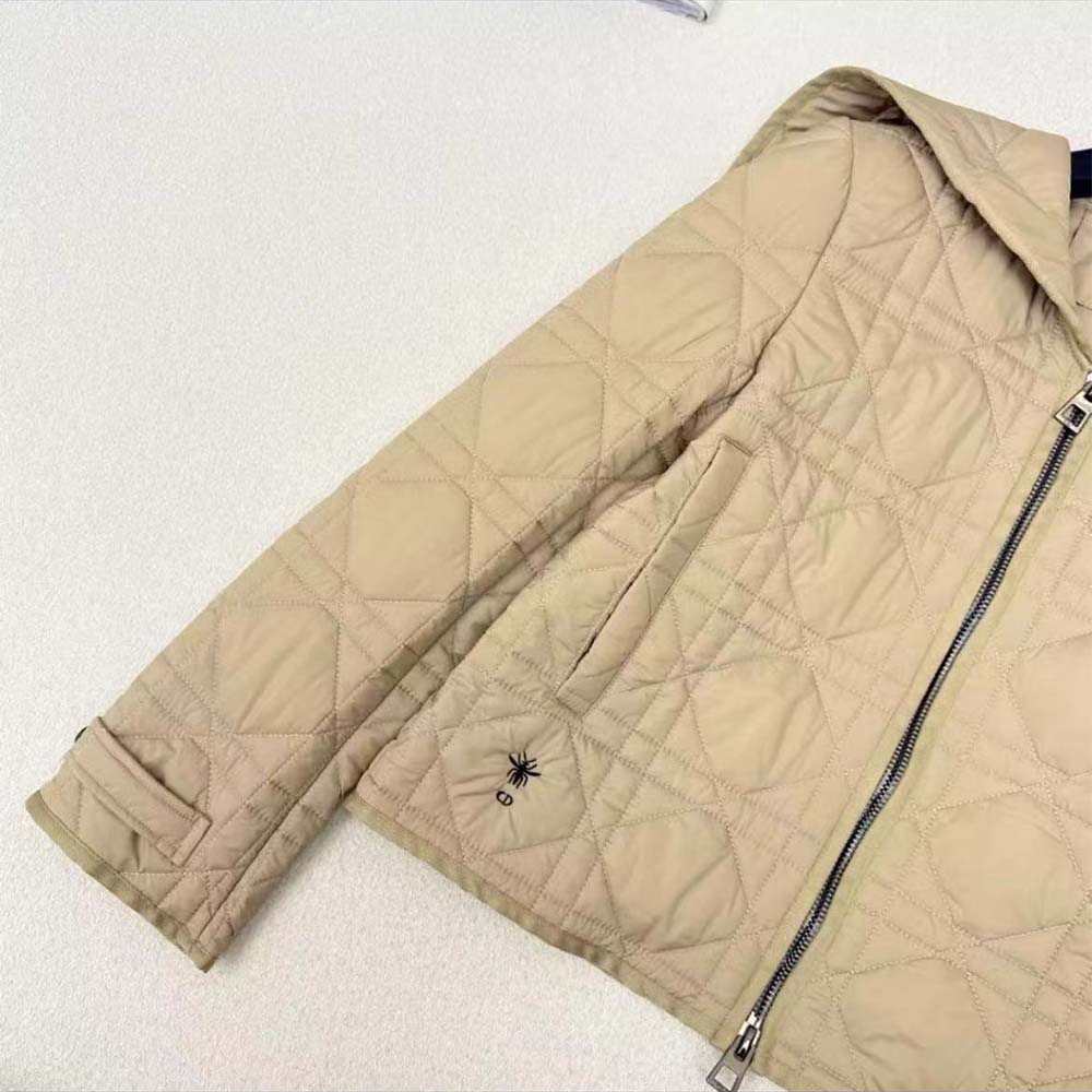 Dior Women Macrocannage Bomber Jacket Beige Quilted Technical Taffeta - image 6
