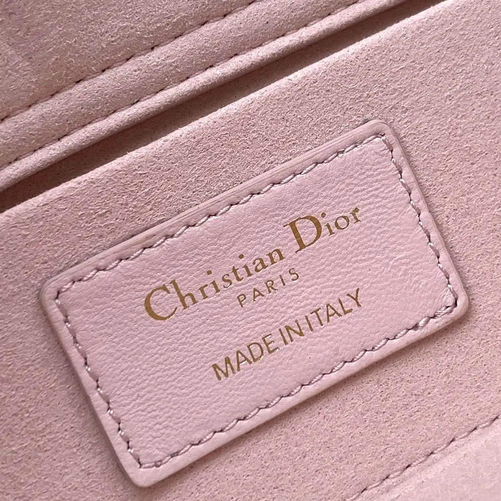 Dior Women Small Lady D-Joy Bag Powder Pink Cannage Lambskin - image 10