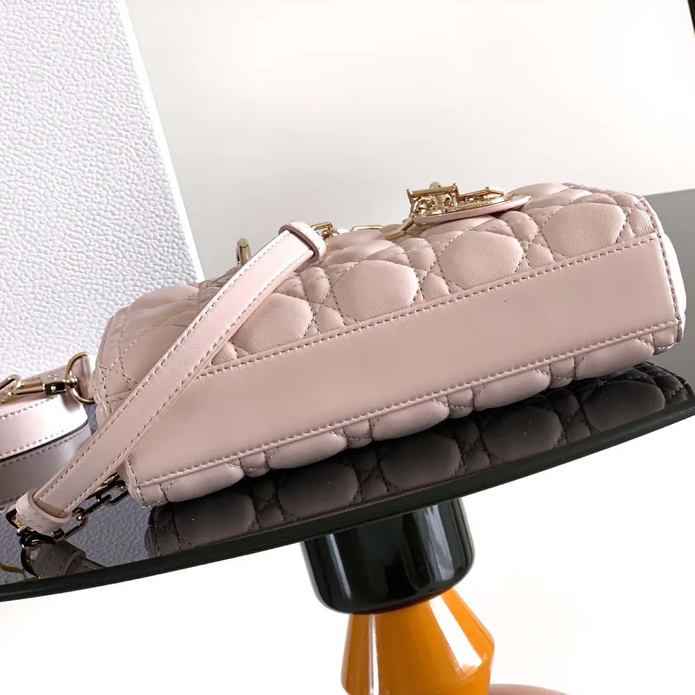 Dior Women Small Lady D-Joy Bag Powder Pink Cannage Lambskin - image 5
