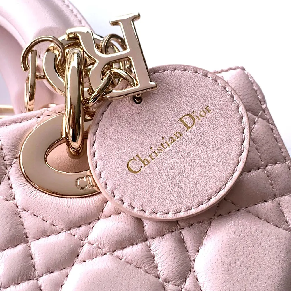 Dior Women Small Lady D-Joy Bag Powder Pink Cannage Lambskin - image 8