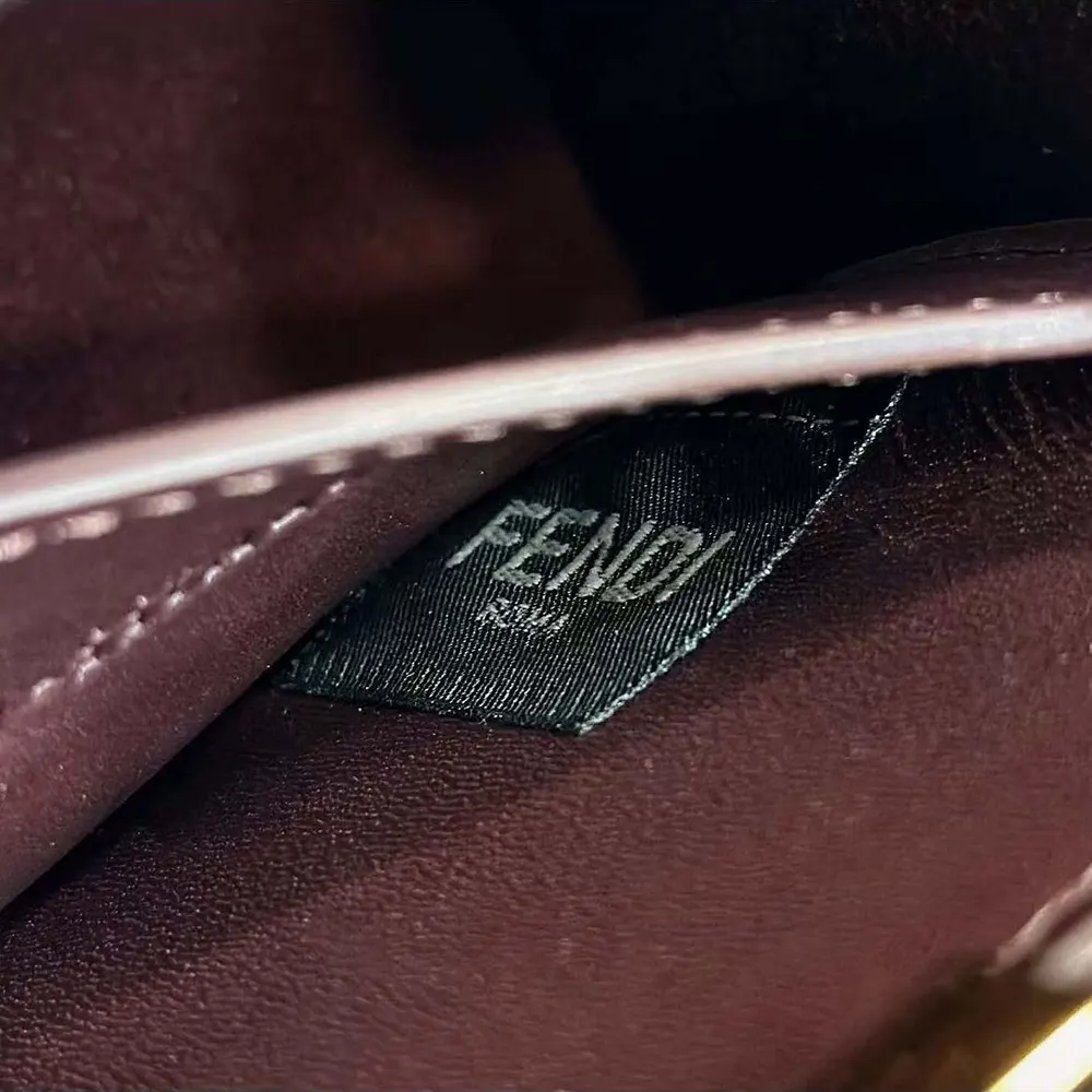 Fendi Women Peekaboo ISeeU Petite Maroon Padded Calfskin Leather Bag - image 8