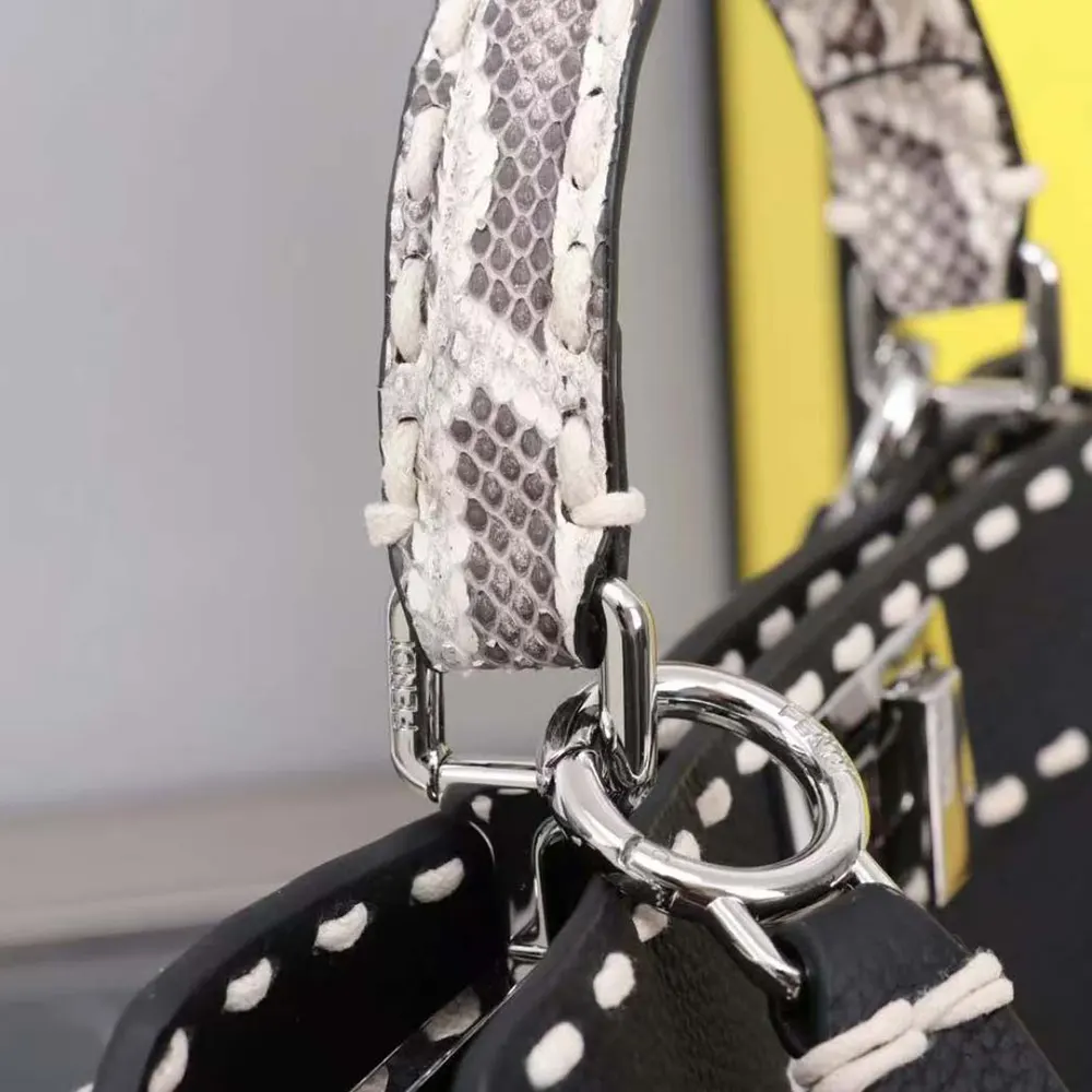 Fendi Women Peekaboo Iseeu Small Black Selleria Bag - image 8