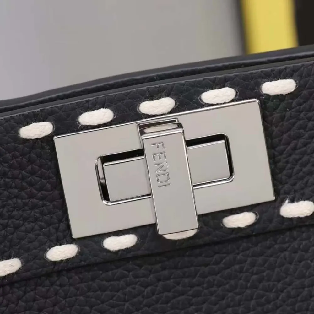 Fendi Women Peekaboo Iseeu Small Black Selleria Bag - image 7