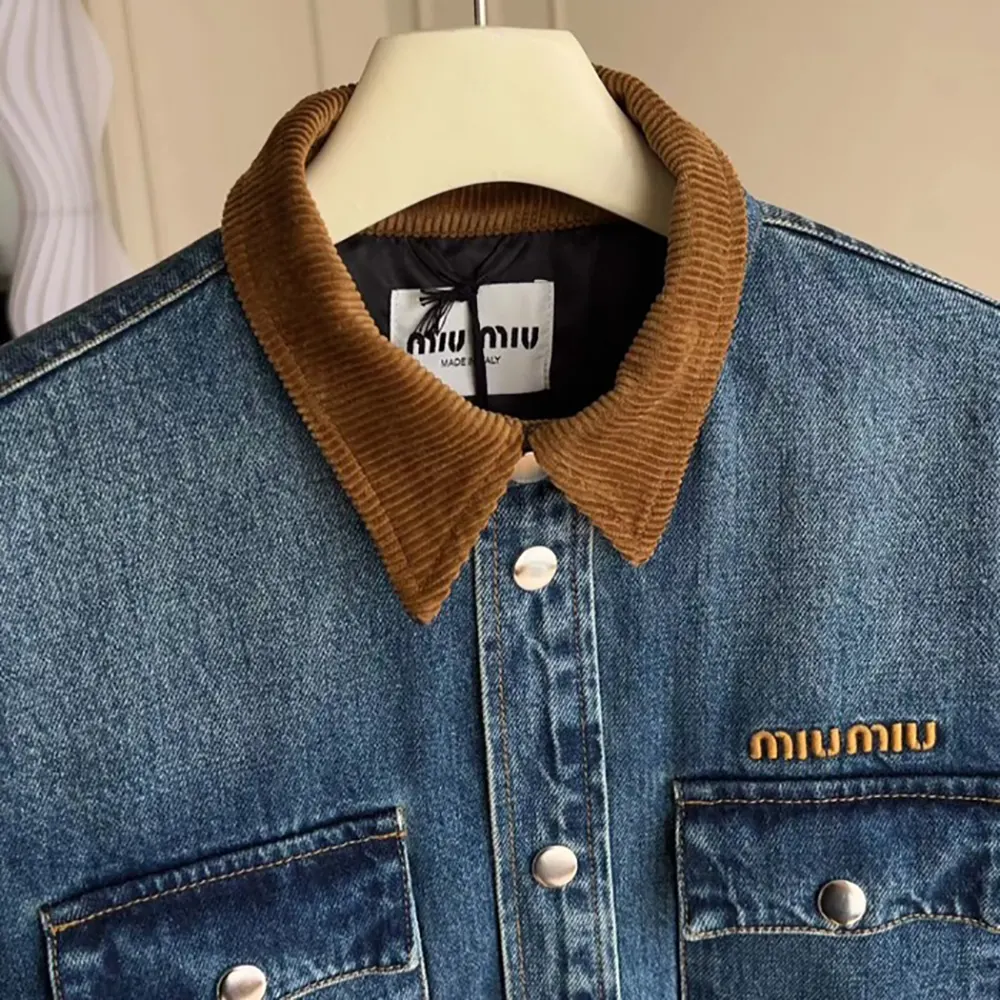 Miu Miu Women Denim Down Jacket with Embroidered Logo - image 6