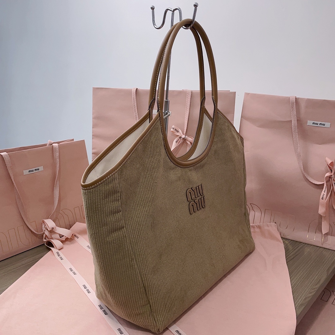 Miu Miu Women IVY Corduroy Shopping Bag - image 4