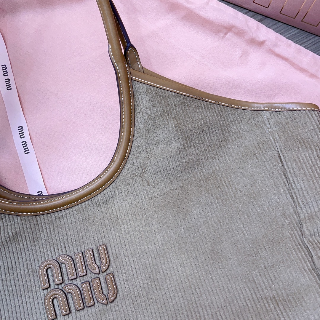 Miu Miu Women IVY Corduroy Shopping Bag - image 9