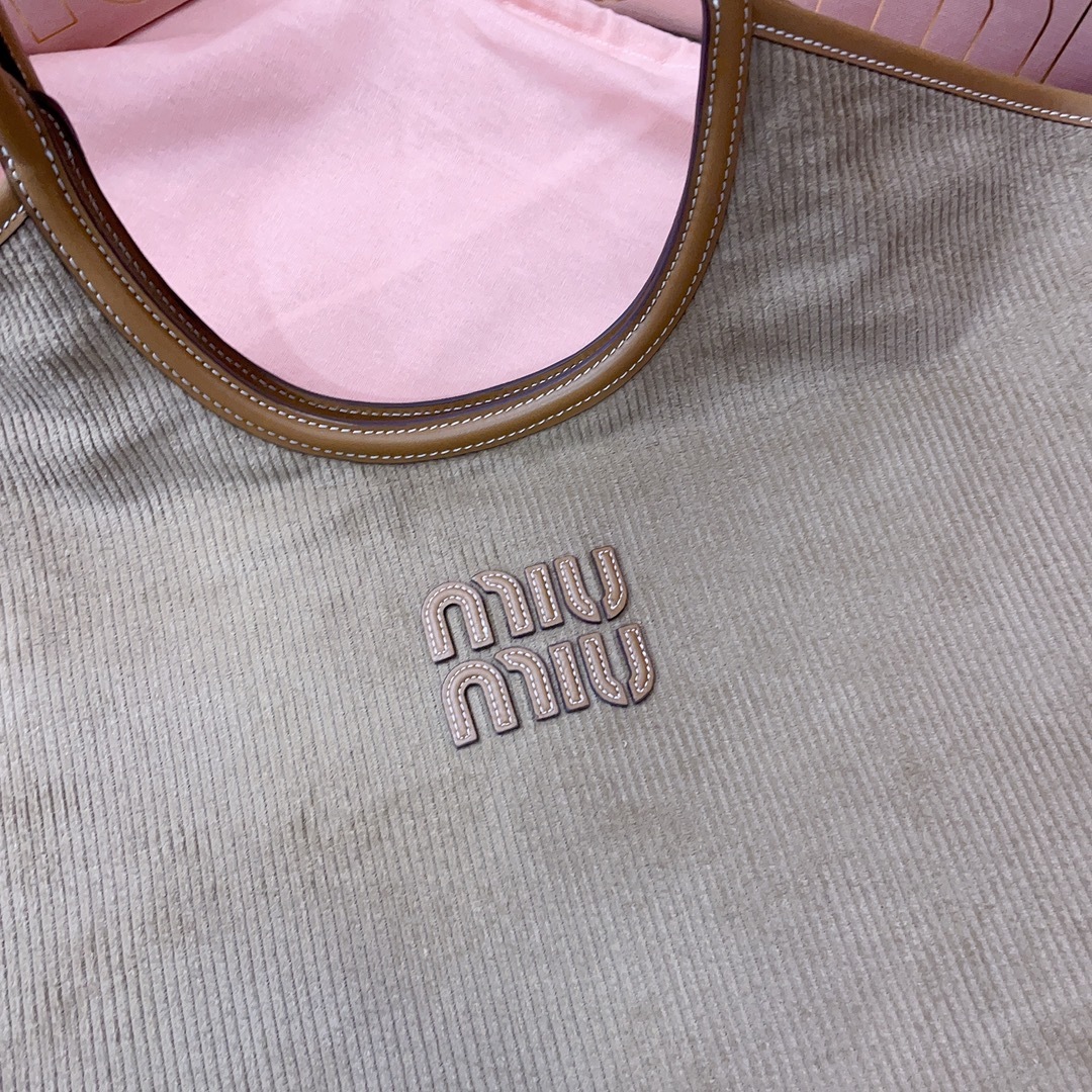 Miu Miu Women IVY Corduroy Shopping Bag - image 8