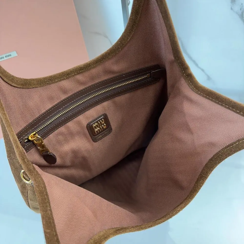 Miu Miu Women Ivy Suede Bag-Dark Brown - image 8