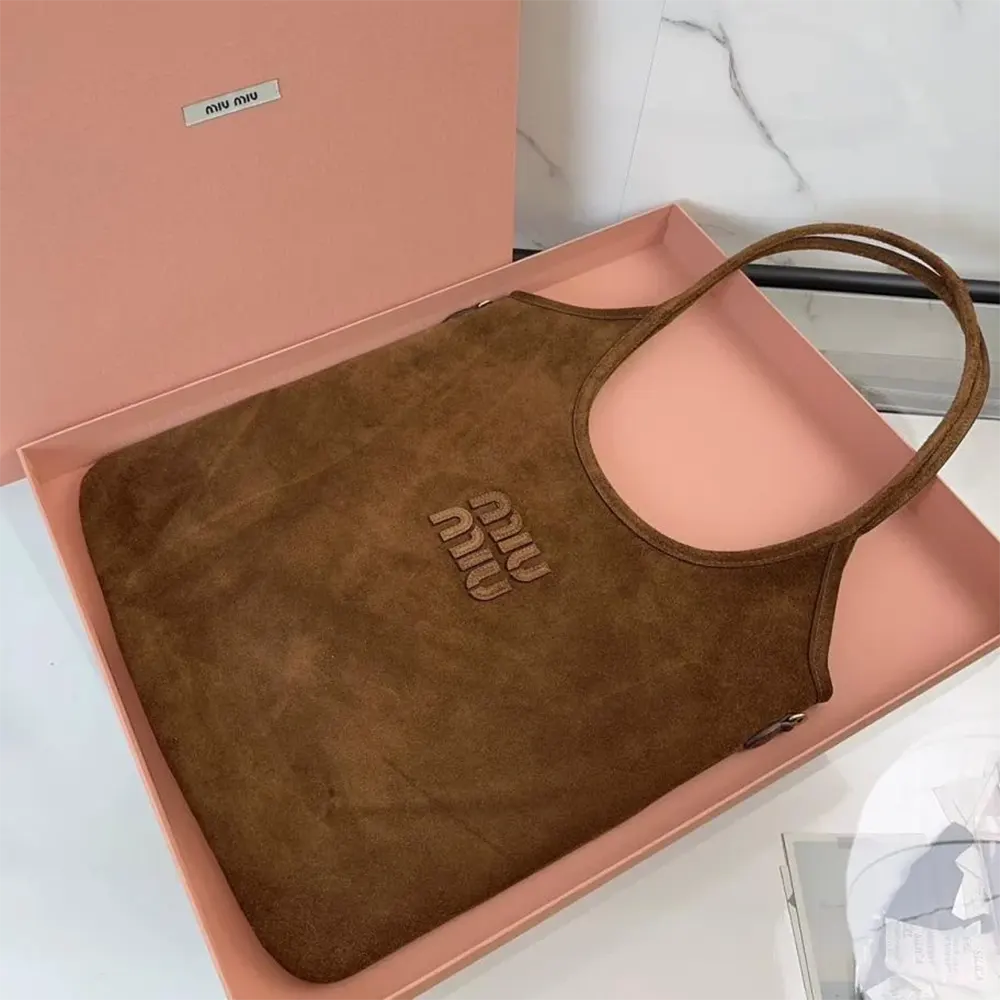 Miu Miu Women Ivy Suede Bag-Dark Brown - image 5