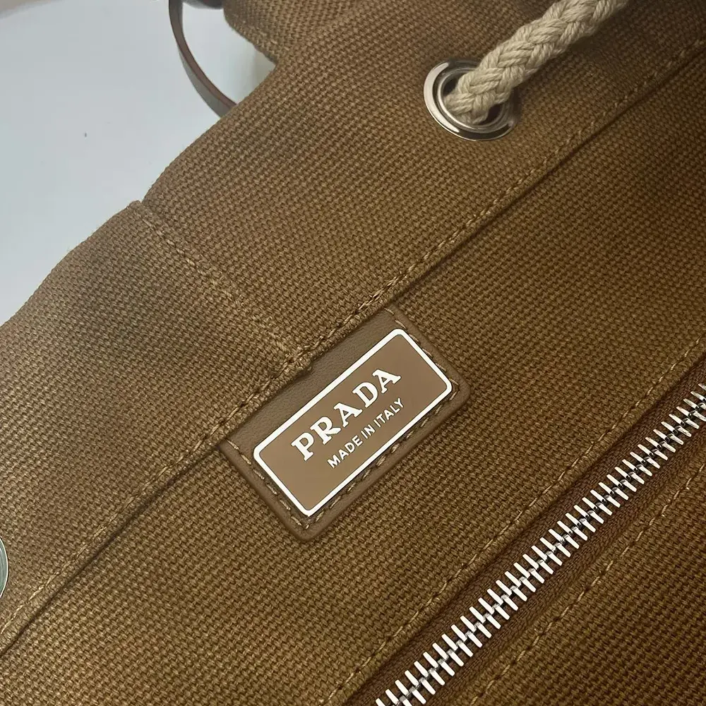 Prada Unisex Canvas Drawstring Duffle Bag-Brown - image 7