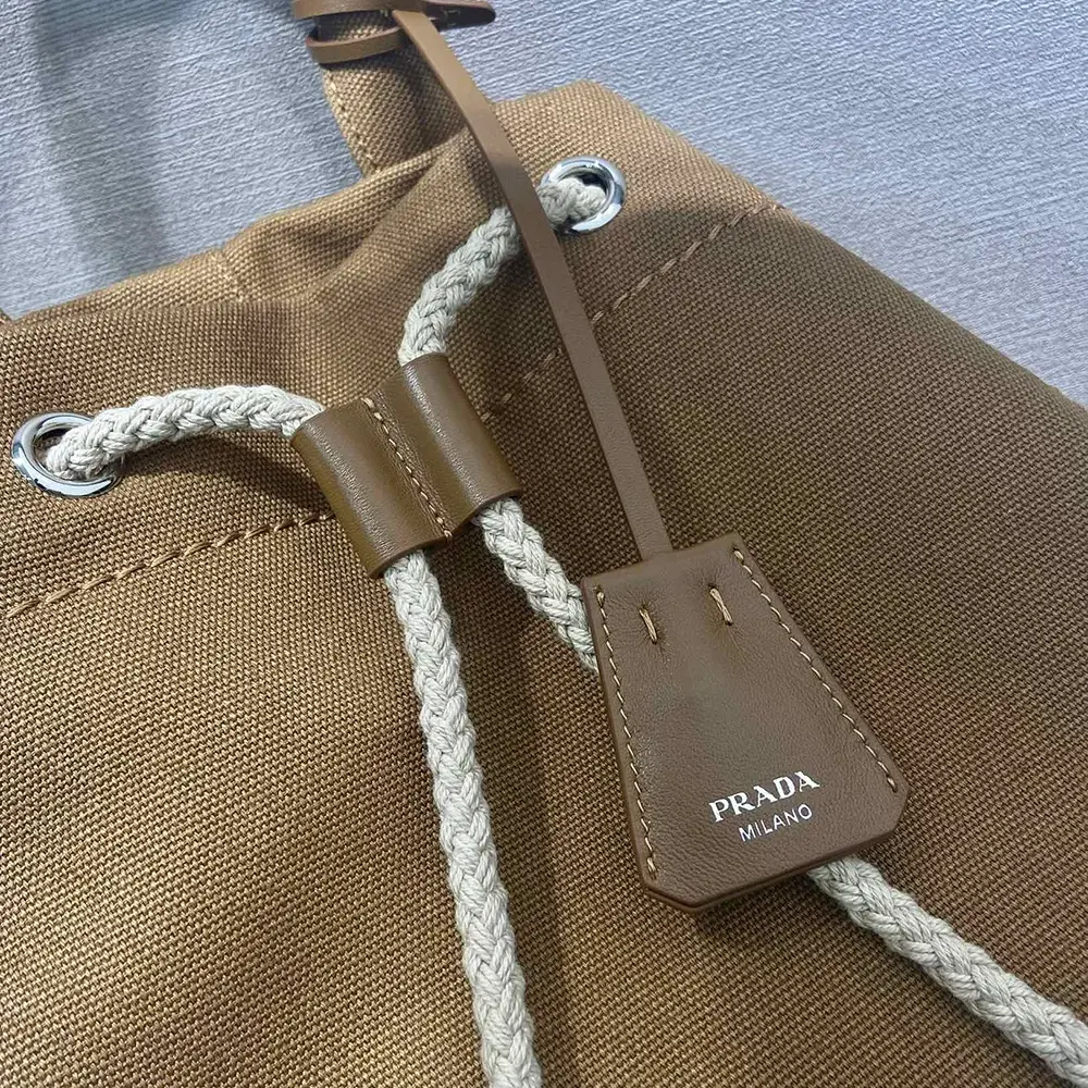 Prada Unisex Canvas Drawstring Duffle Bag-Brown - image 10