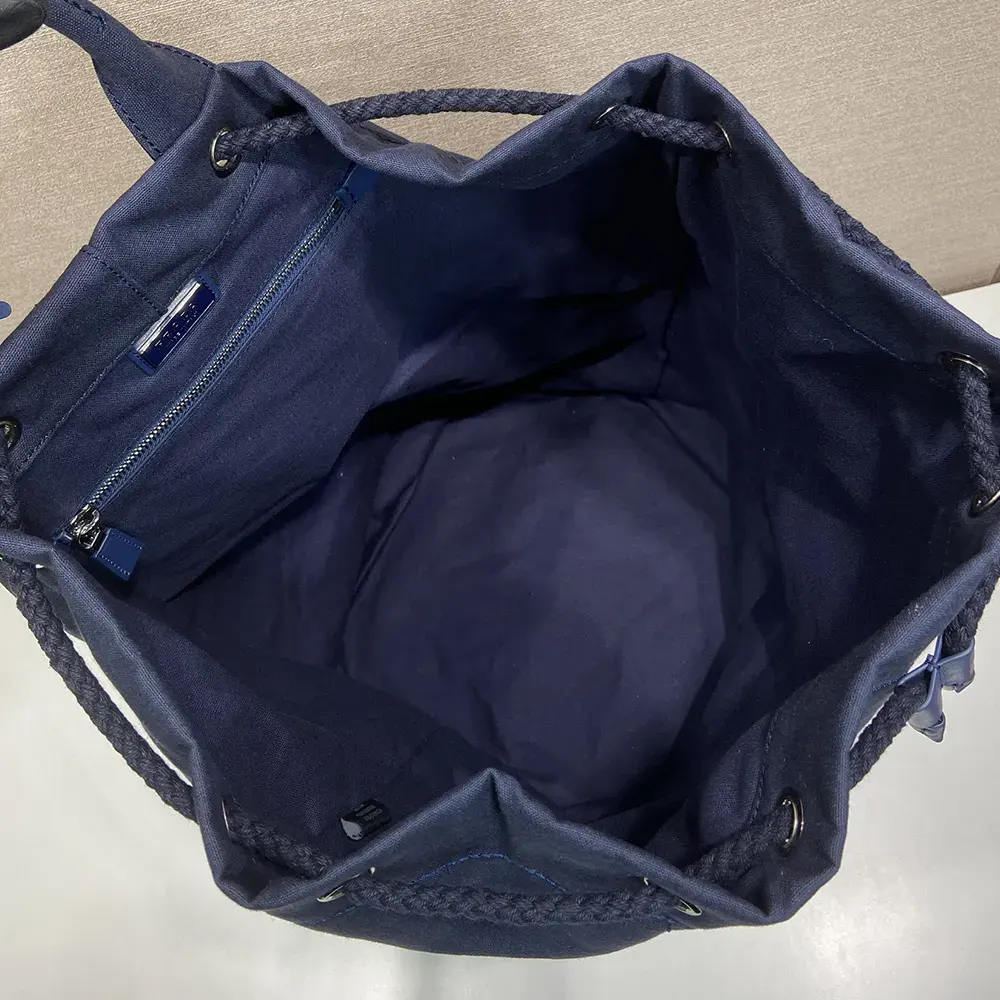 Prada Unisex Canvas Drawstring Duffle Bag-Navy - image 8