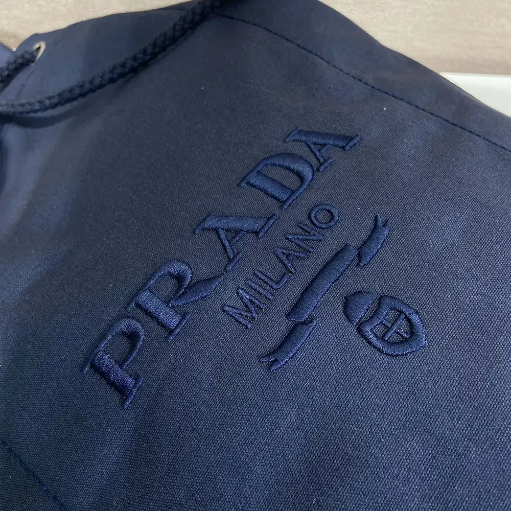 Prada Unisex Canvas Drawstring Duffle Bag-Navy - image 10