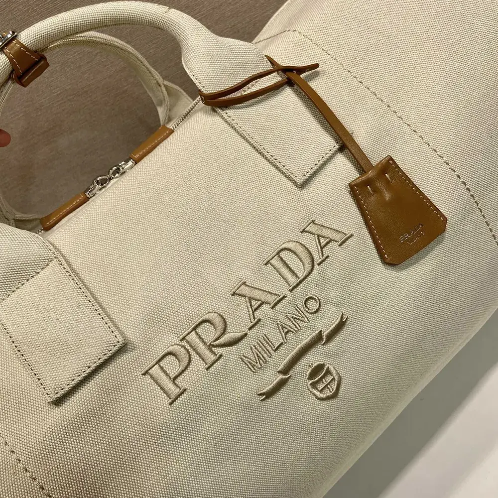 Prada Unisex Canvas Duffle Bag-White - image 8