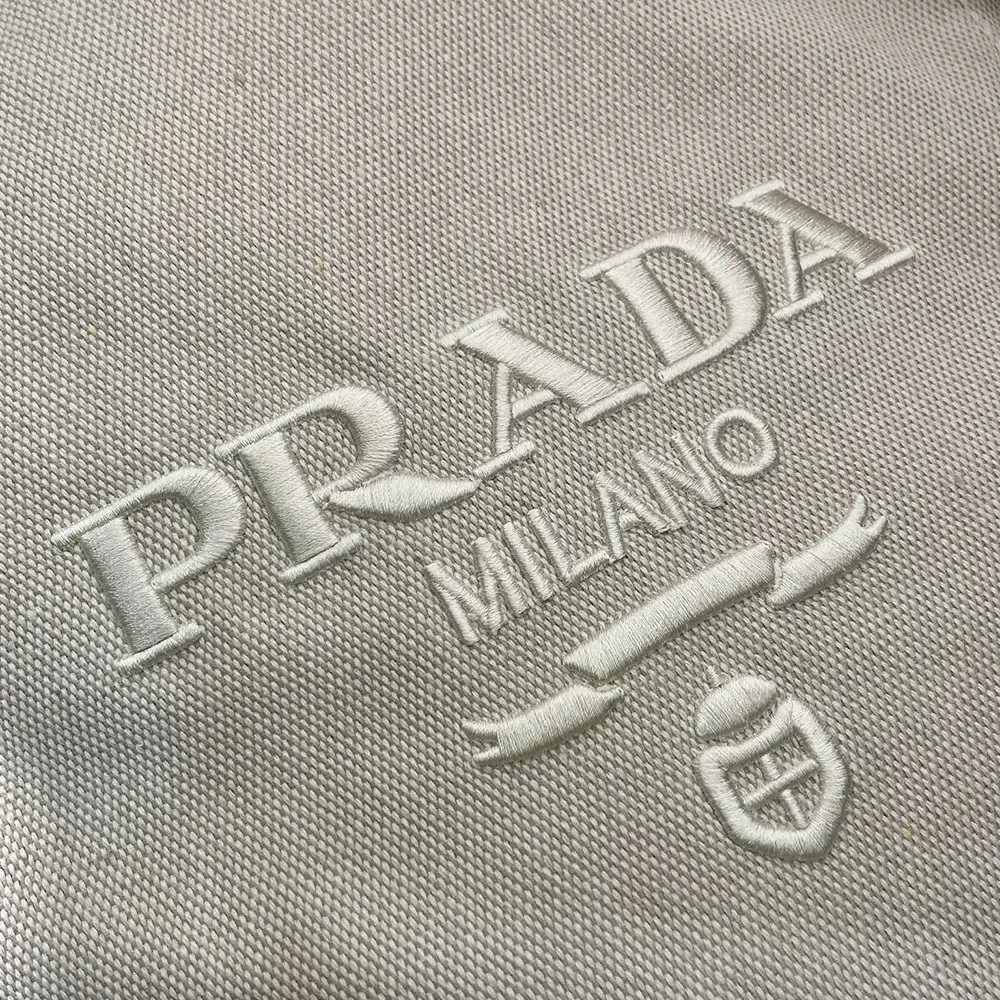 Prada Unisex Linen Blend Drawstring Duffel Bag-White - image 9
