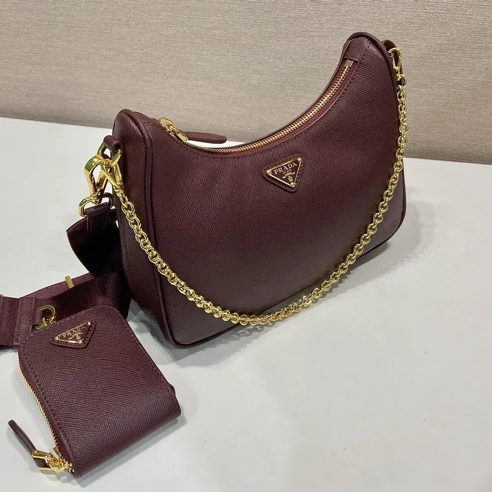 Prada Women Re-Edition 2005 Saffiano Leather Bag-Maroon - image 5