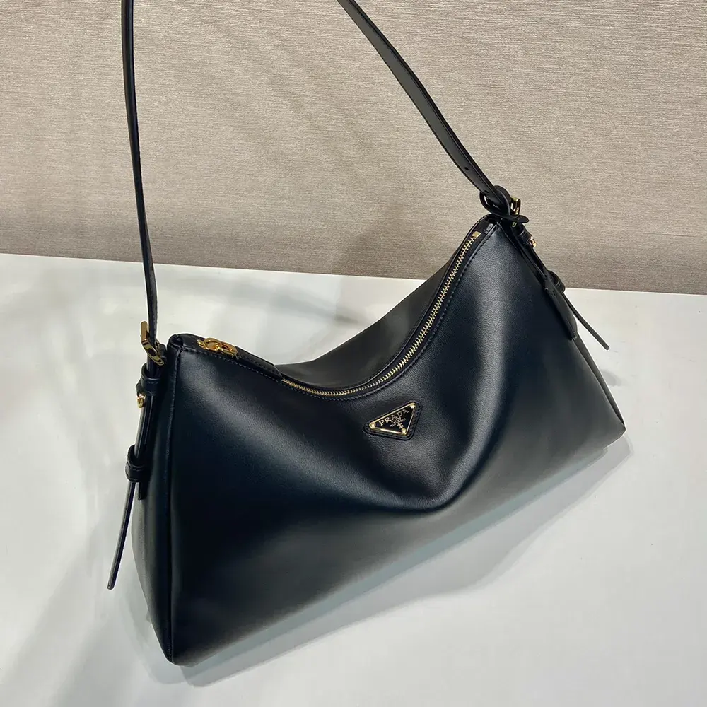Prada Women Aimée Large Leather Shoulder Bag-Black - image 4