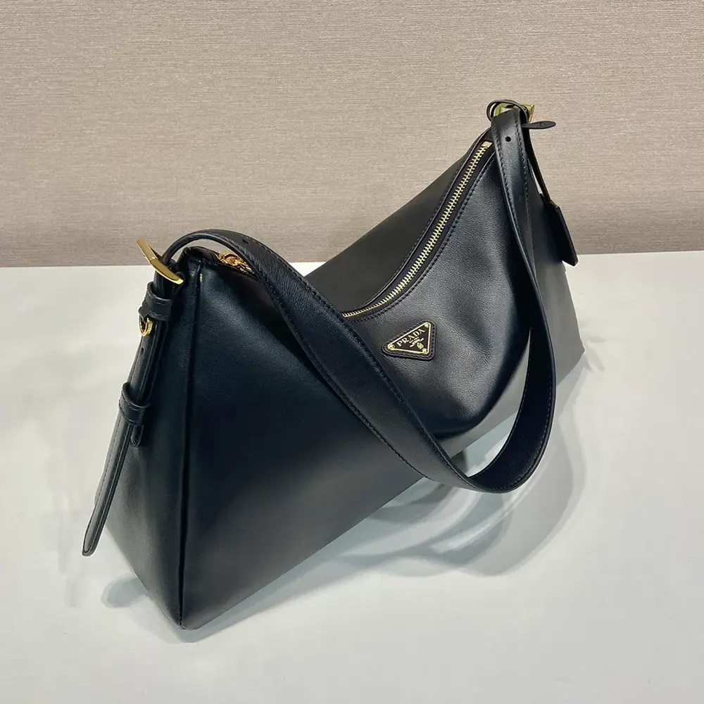 Prada Women Aimée Large Leather Shoulder Bag-Black - image 5