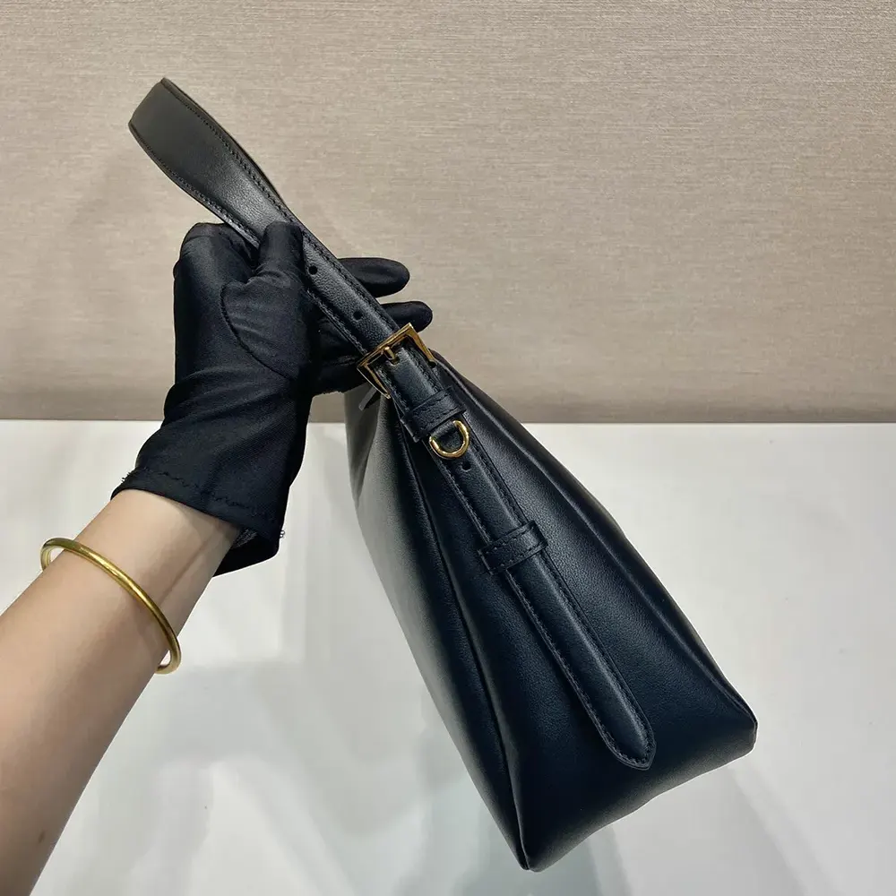 Prada Women Aimée Large Leather Shoulder Bag-Black - image 6