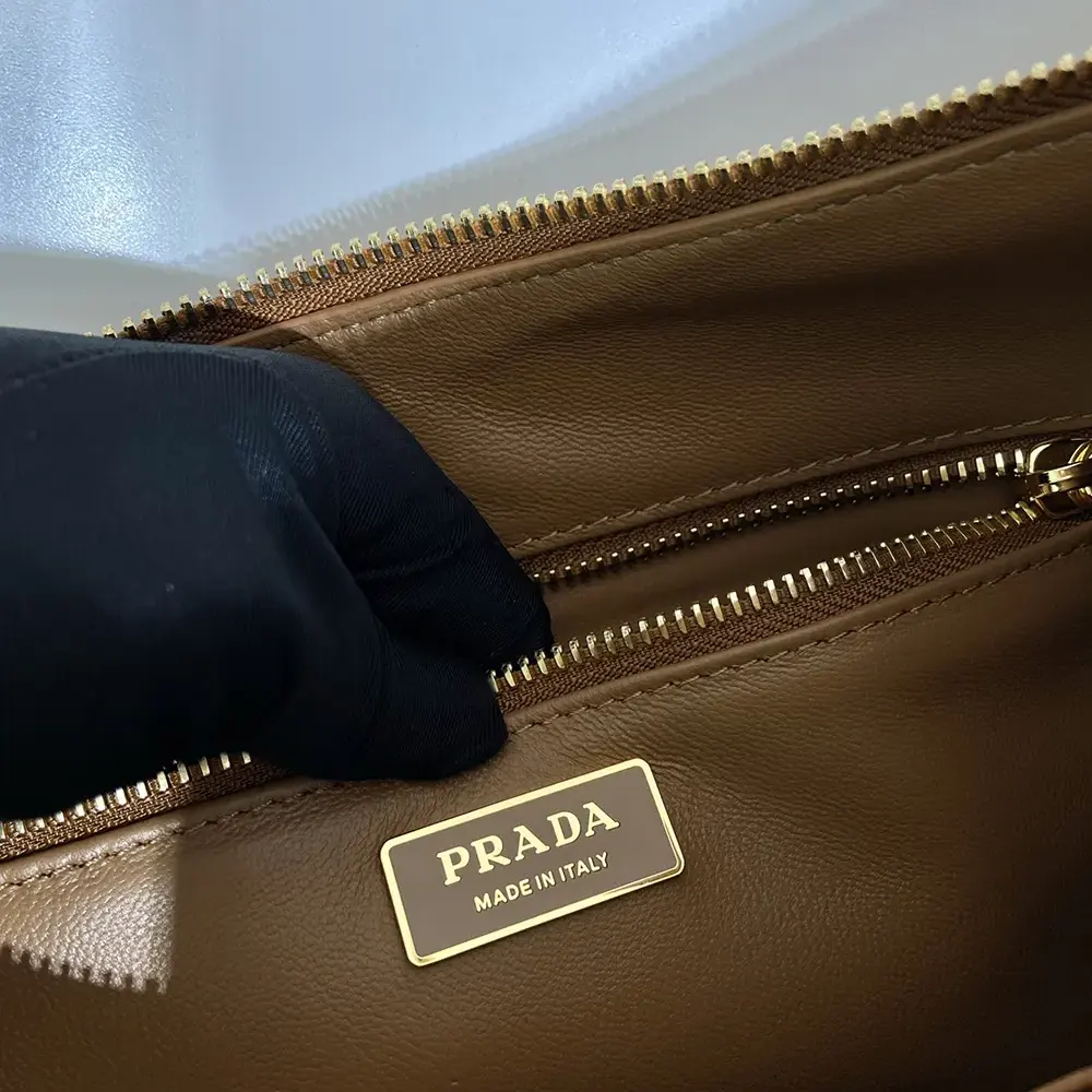 Prada Women Aimée Large Leather Shoulder Bag-Brown - image 10