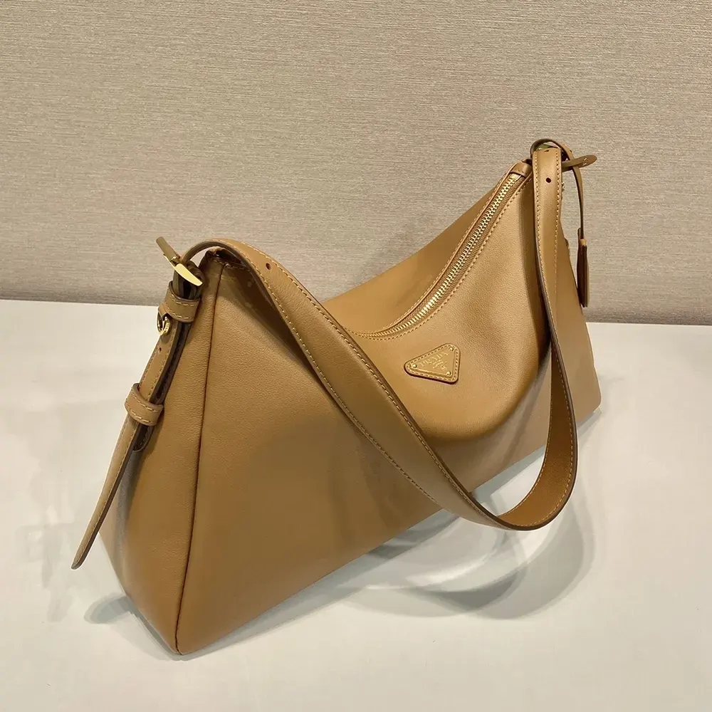 Prada Women Aimée Large Leather Shoulder Bag-Brown - image 5