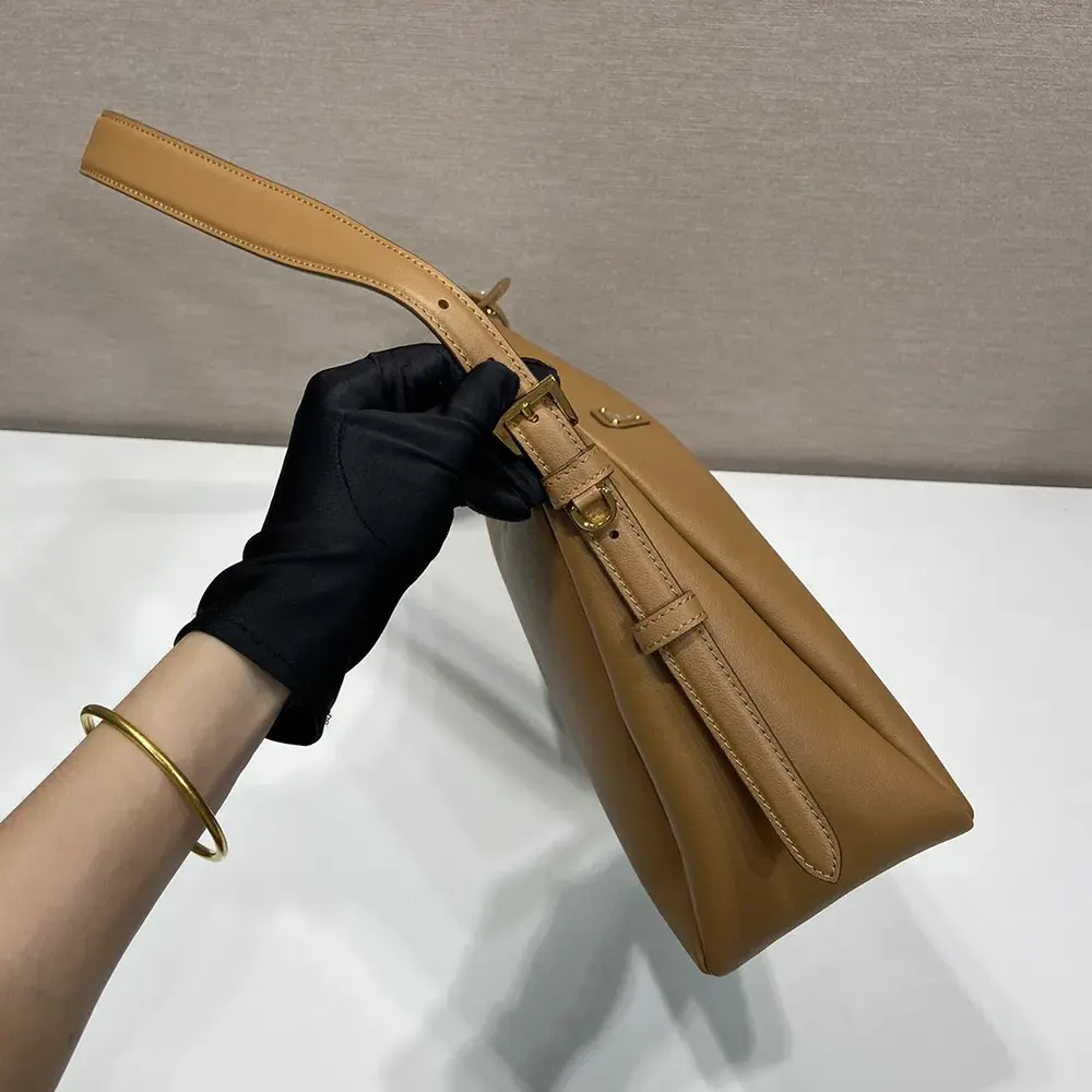Prada Women Aimée Large Leather Shoulder Bag-Brown - image 6