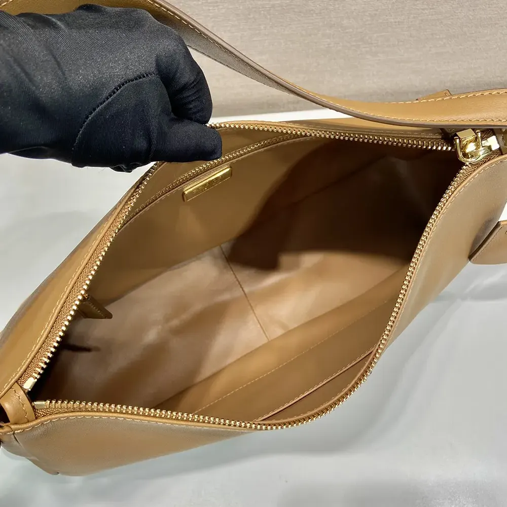 Prada Women Aimée Large Leather Shoulder Bag-Brown - image 8
