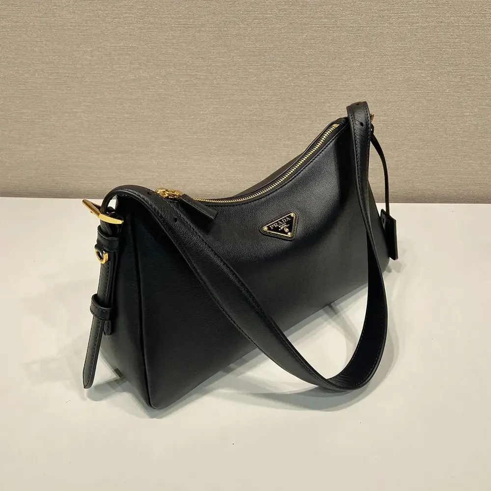 Prada Women Aimée Medium Leather Shoulder Bag-Black - image 4