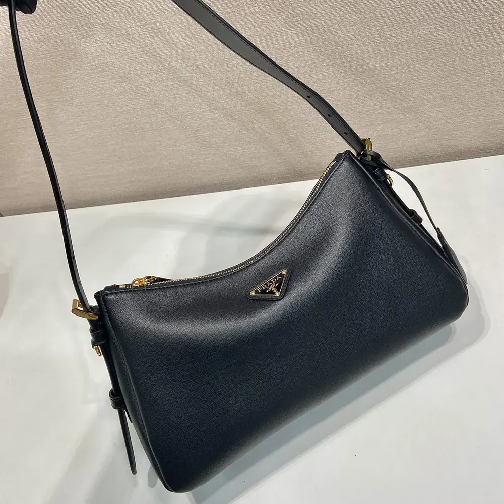 Prada Women Aimée Medium Leather Shoulder Bag-Black - image 5