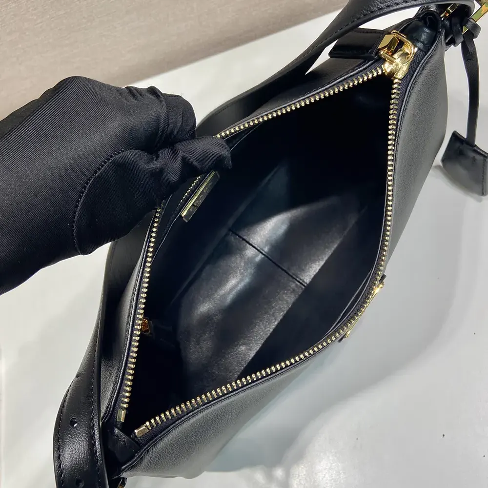 Prada Women Aimée Medium Leather Shoulder Bag-Black - image 7
