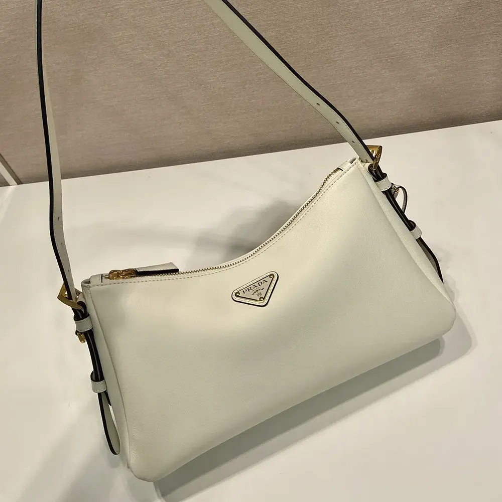 Prada Women Aimée Medium Leather Shoulder Bag-White - image 4