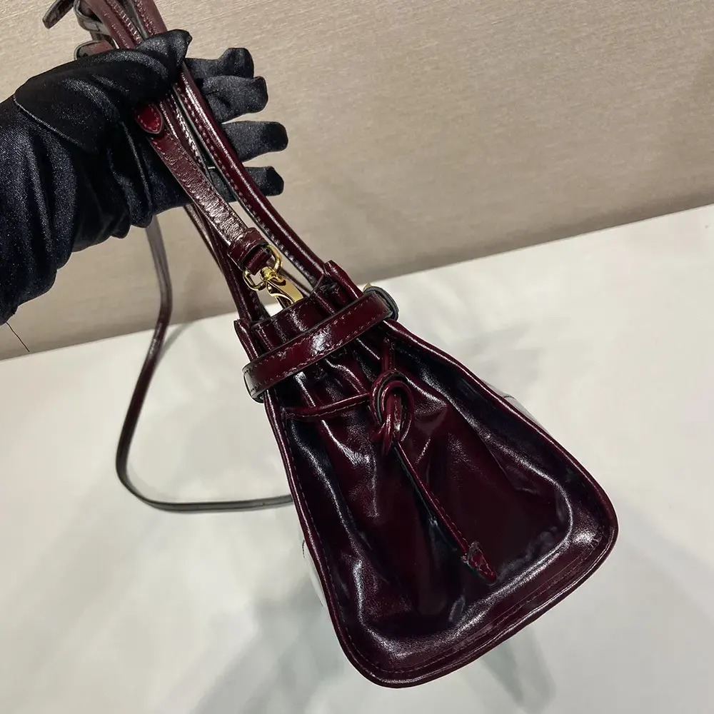 Prada Women Bonnie Medium Leather Handbag-Maroon - image 6