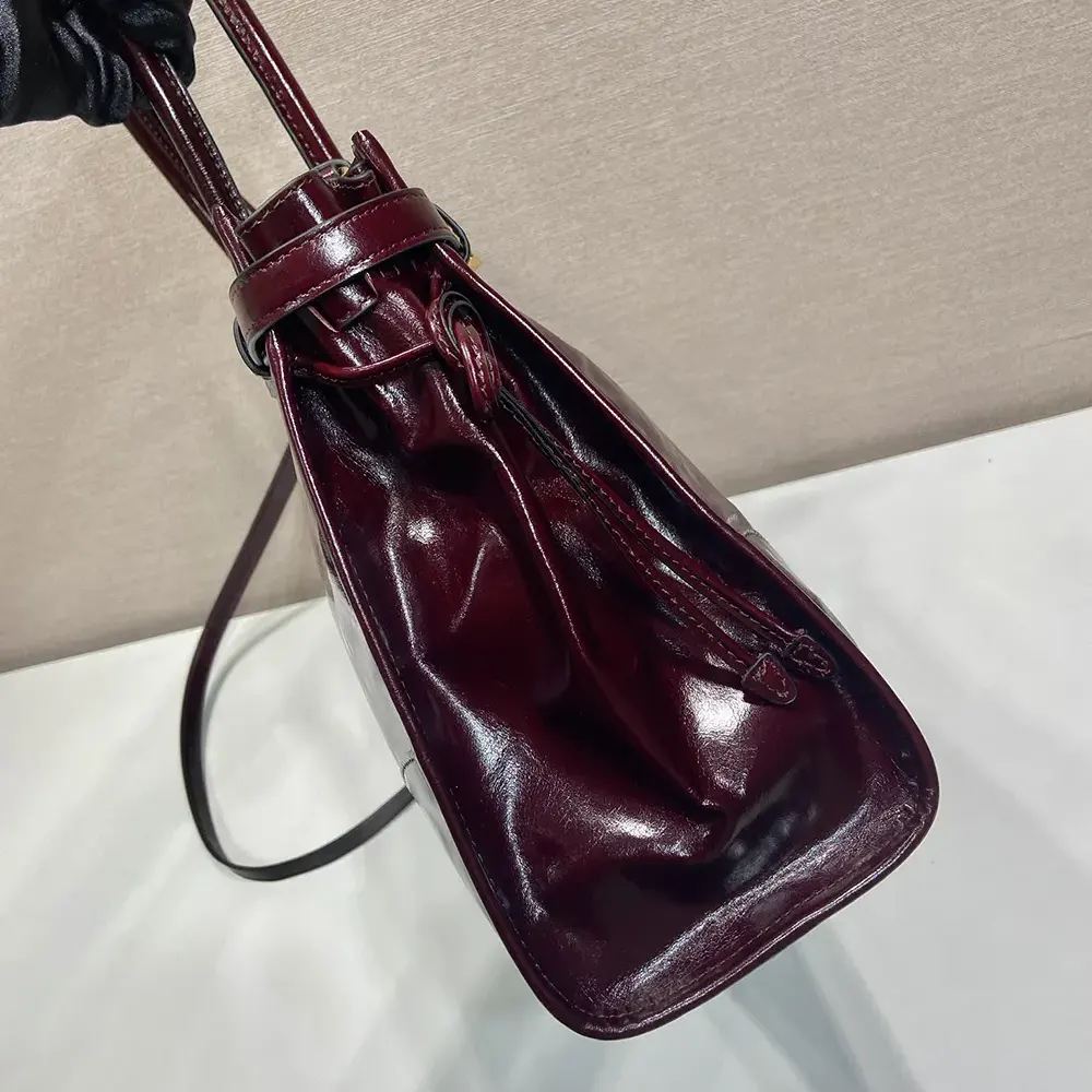 Prada Women Bonnie Medium Leather Handbag-Maroon - image 4