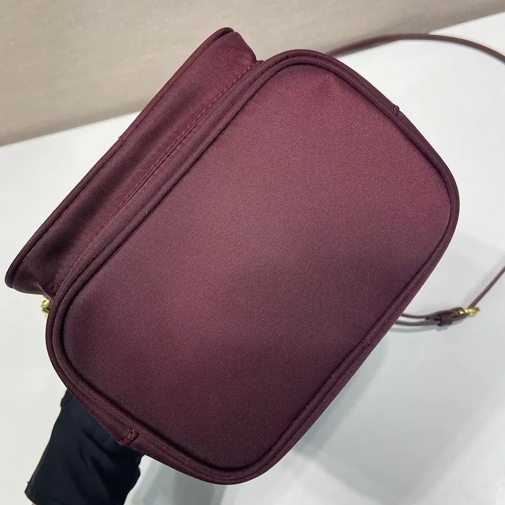 Prada Women Duet Re-Nylon Bucket Bag-Maroon - image 7