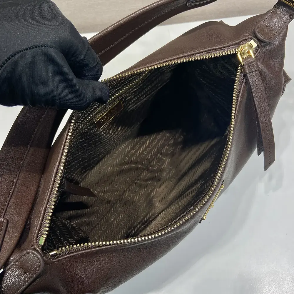 Prada Women Explore Large Nappa Leather Bag-Dark Brown - image 9