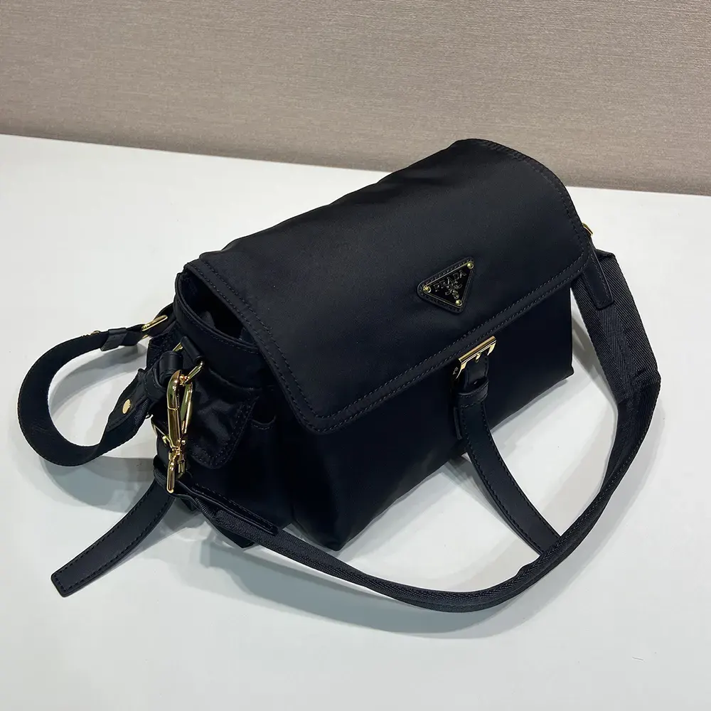 Prada Women Explore Large Re-Nylon Shoulder Bag With Flap-Black - image 5