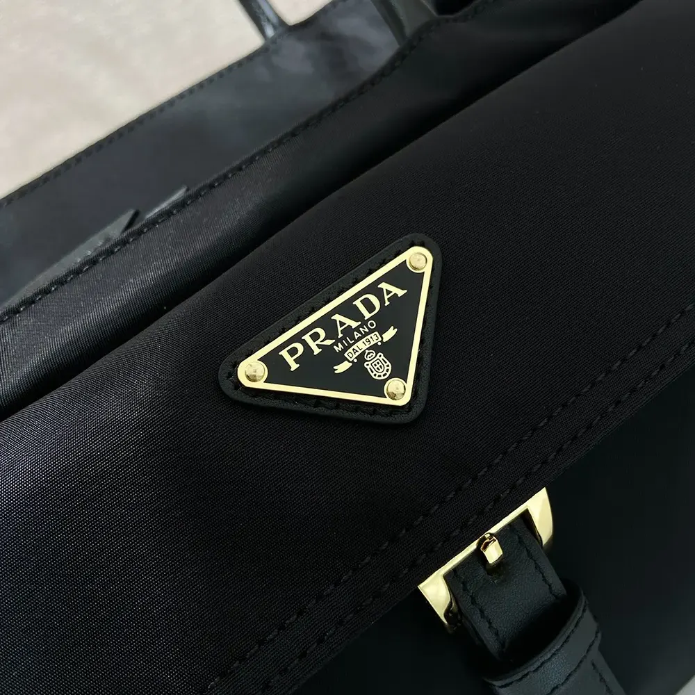Prada Women Explore Medium Re-Nylon And Leather Tote Bag-Black - image 8