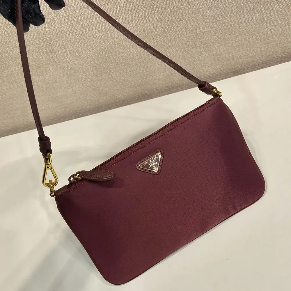 Prada Women Re-Nylon Pouch Enameled Metal Triangle Logo - image 5