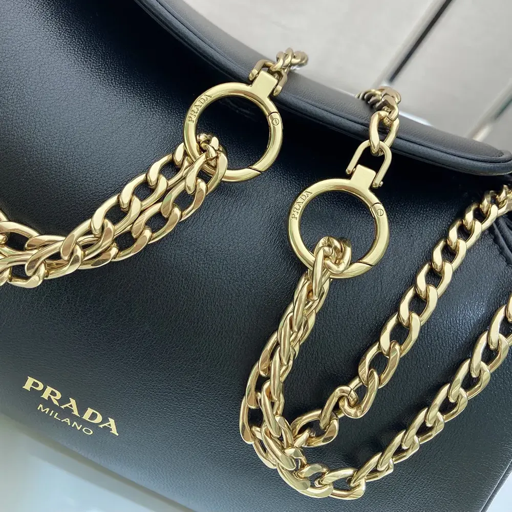 Prada Women Tumulte Small Nappa Leather Bag-Black - image 8